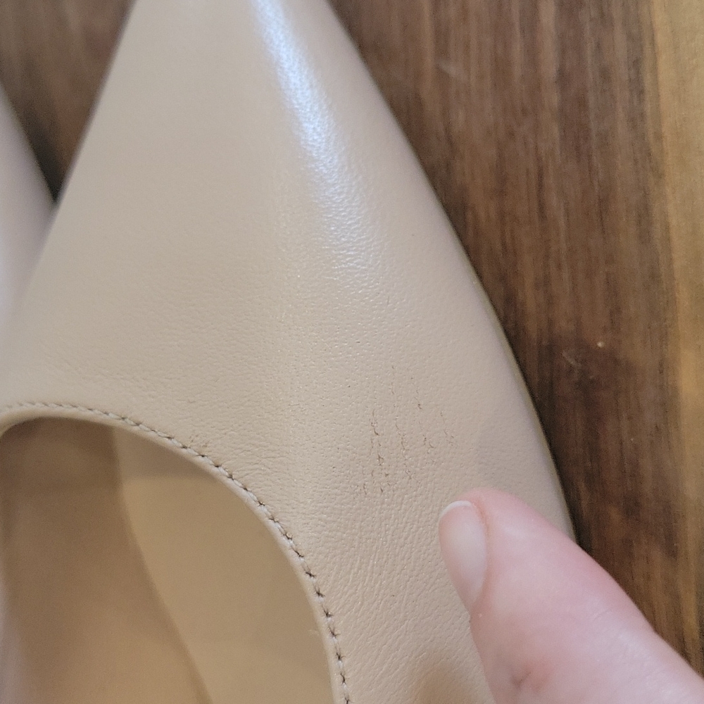 Nine West heels, only worn once, leather, nude/pink, 7M, some marks from storage - Picture 4 of 8